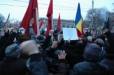 Proteste în timpul şedinţei comune a Guvernelor României şi Republicii Moldova